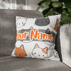 Cat Pillow personalized Pillow with Your name #4 Pillow Case