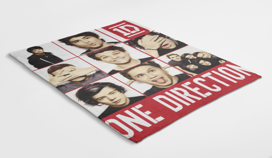 1D One Direction Funny Face Collage Blanket