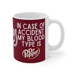 In Case Of Accident Png Blood Type Dr Pepper Ceramic Mug