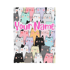 Cute Cats #5 Custom Blanket with Name - Personalized Blanket
