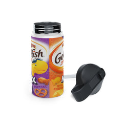 Goldfish Crackers Mix with Xtra Cheddar and Pretzel Stainless Steel Water Bottle, Standard Lid
