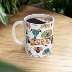 Personalized Name with Cute Dog Collections Ceramic Mug (Ver.5)