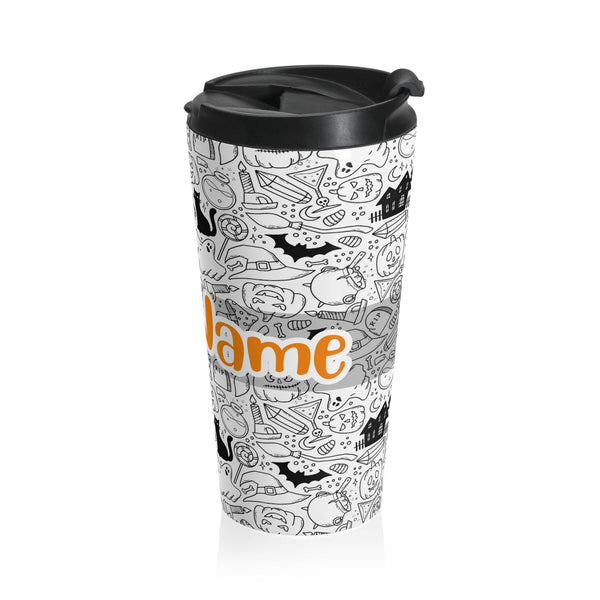 Personalized Name with Halloween Stainless Steel Travel Mug #4