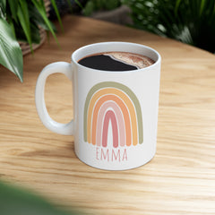 Boho Rainbow Personalized Mug with Your name Collections Ceramic Mug #6