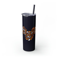 Disney Mickey Mouse Halloween Ghosts Pumpkins Spiders Skinny Tumbler with Straw