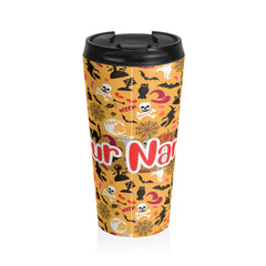 Personalized Name with Halloween Stainless Steel Travel Mug #9