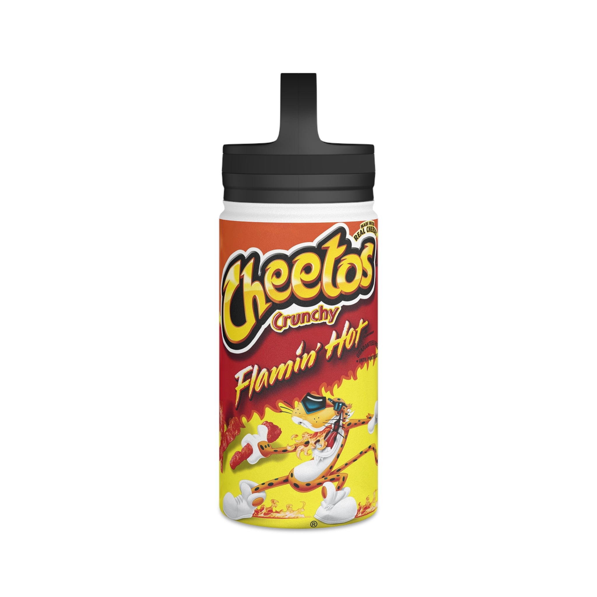 Cheetos Crunchy Flamin Hot Stainless Steel Water Bottle, Handle Lid