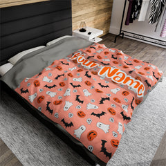Funny Halloween #7 Custom Blanket with Name - Personalized Blanket