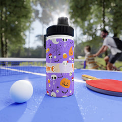 Personalized Name with Halloween Stainless Steel Water Bottle, Sports Lid (Ver.6)