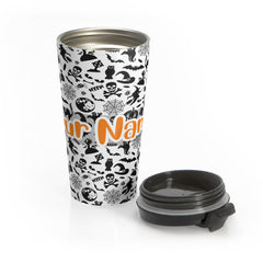 Personalized Name with Halloween Stainless Steel Travel Mug #7