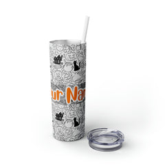 Personalized Halloween with Your name #4 Halloween Skinny Tumbler with Straw