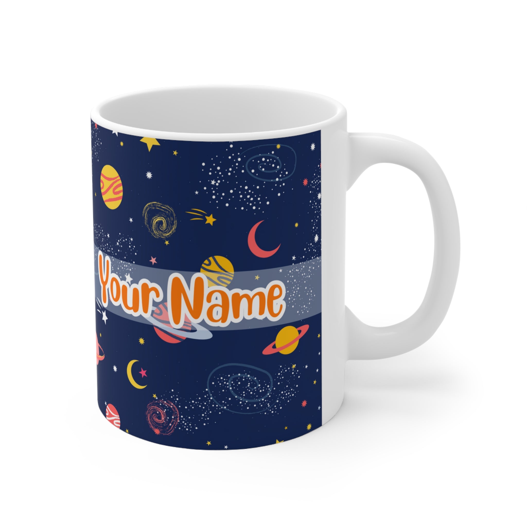 Personalized Name with Funny Space Ceramic Mug (Ver.7)