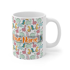 Personalized Name with Cute Dinosaur Collections Ceramic Mug #8