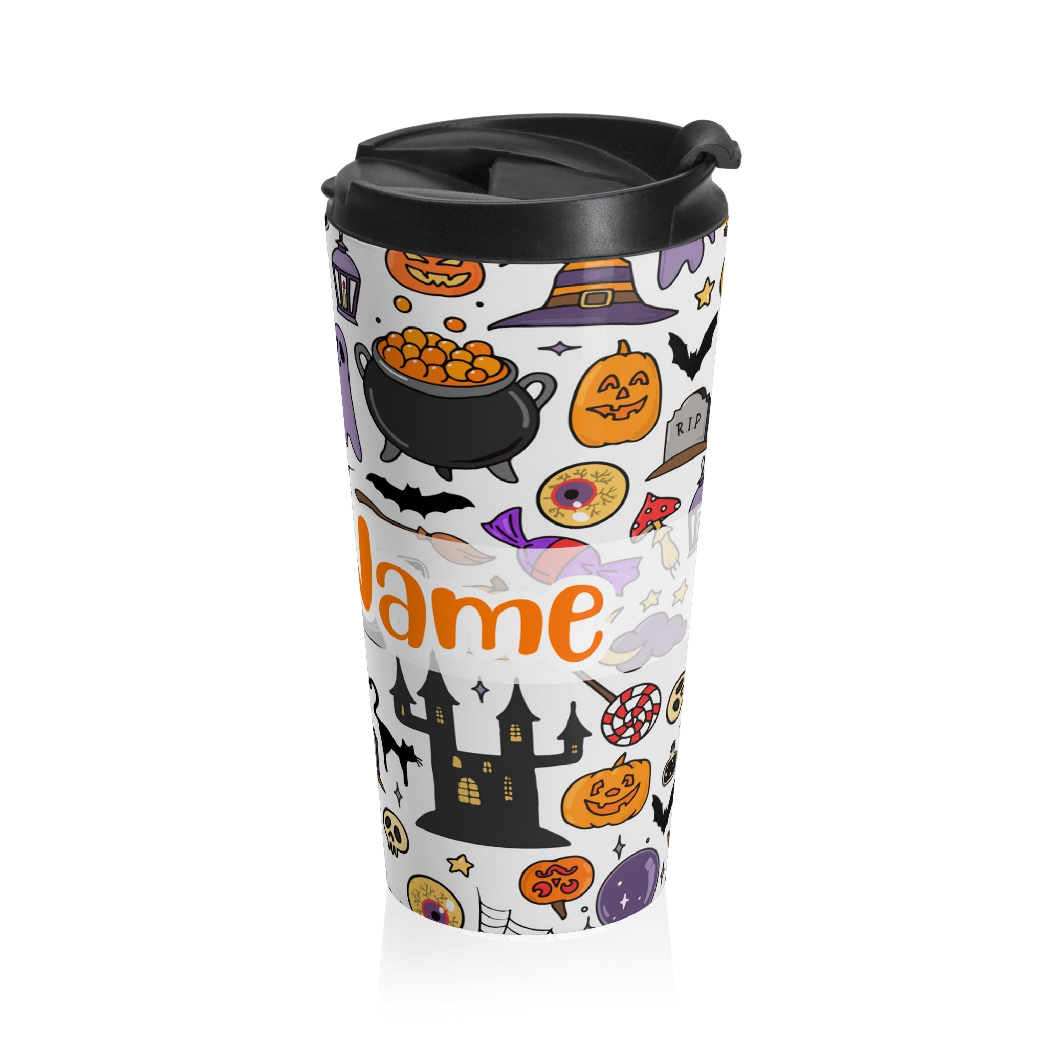 Personalized Name with Halloween Stainless Steel Travel Mug (Ver.8)