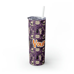 Personalized Halloween Pumkin with Your name #2 Halloween Skinny Tumbler with Straw