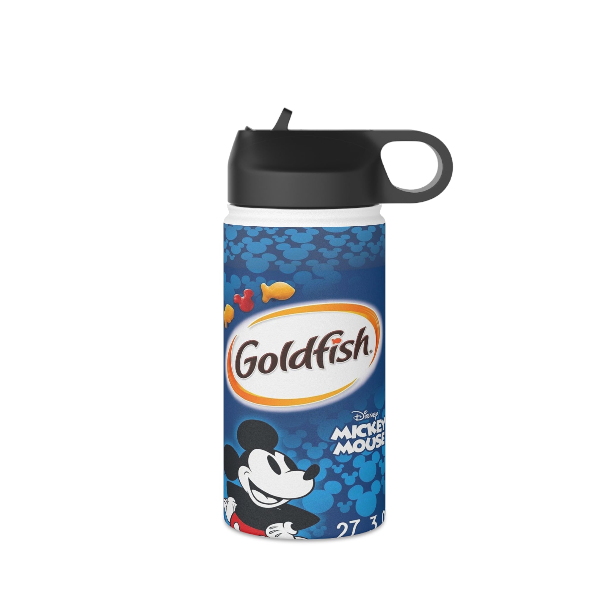 Goldfish Disney Mickey Mouse Cheddar Stainless Steel Water Bottle, Standard Lid