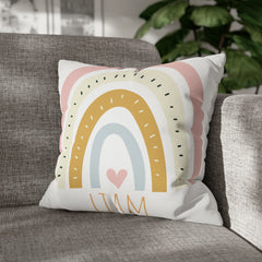 Boho Rainbow Personalized Pillow with Your name #8 Custom Name Rainbow Pillow Case