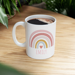 Boho Rainbow Personalized Mug with Your name Collections Ceramic Mug #4