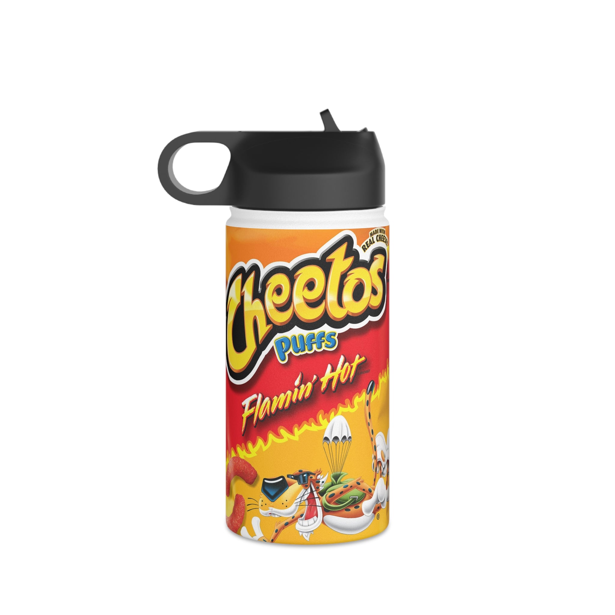 Cheetos Puffs Flamin Hot Stainless Steel Water Bottle, Standard Lid
