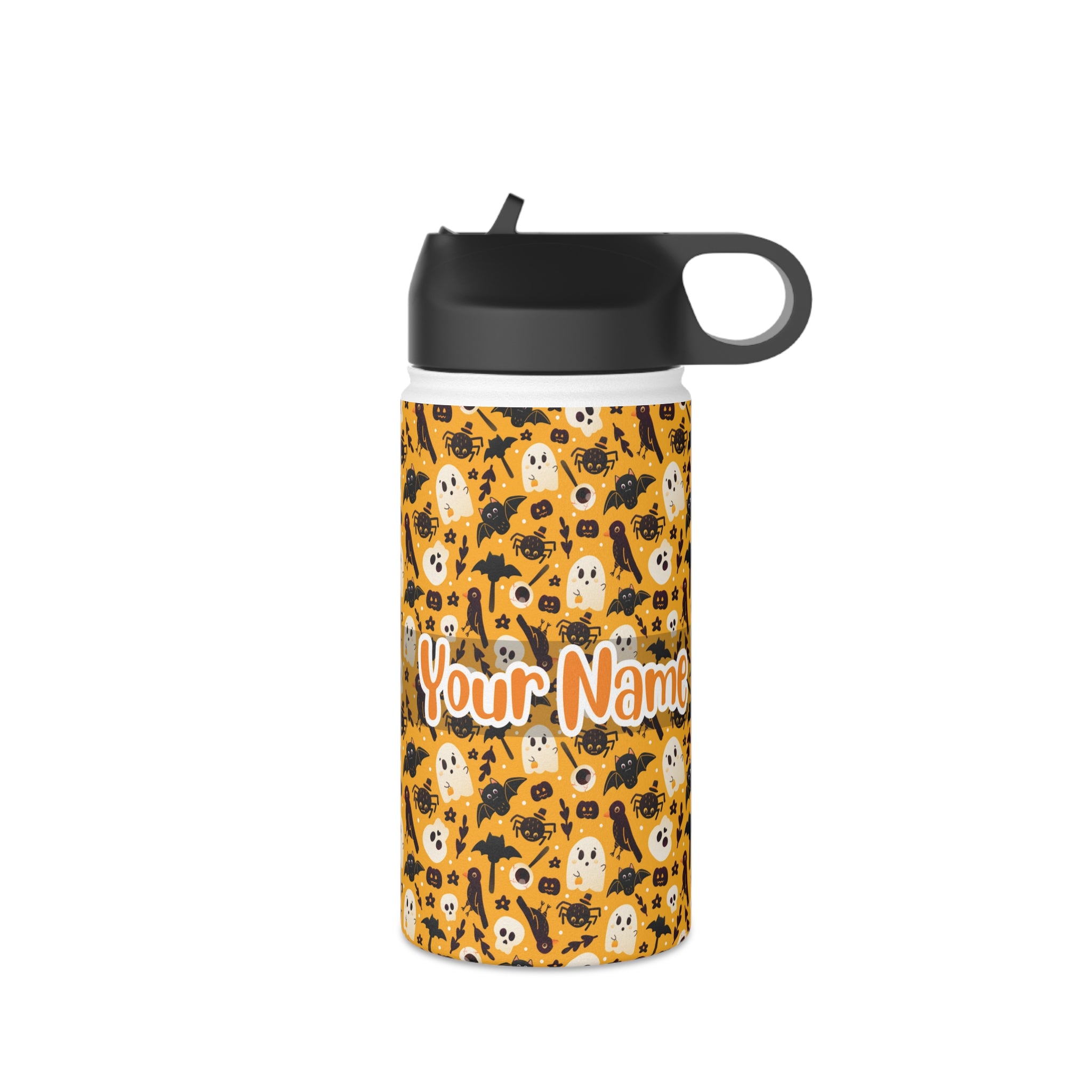 Personalized Name with Halloween Stainless Steel Water Bottle, Standard Lid #5