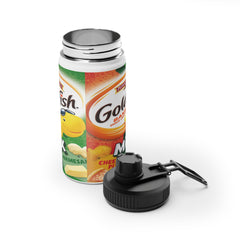 Pepperidge Farm Goldfish Mix Cheesy Pizza + Parmesan Crackers Stainless Steel Water Bottle, Sports Lid