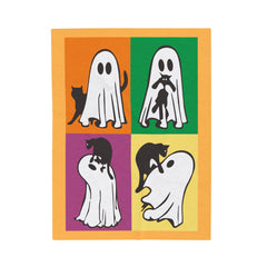 Cat Halloween Blanket, Ghost Cat Blanket, Halloween Blanket, Cat Lover Blanket, Black Cat Blanket, Spooky Season