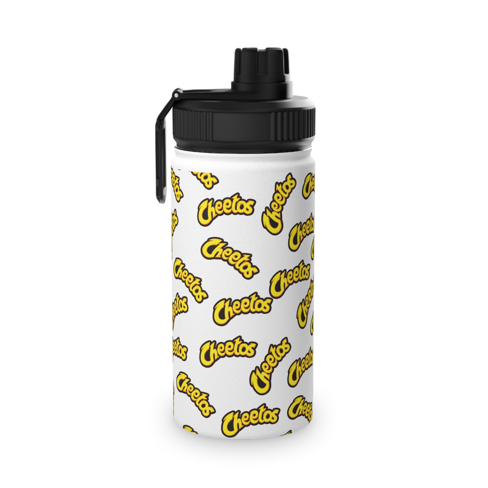 Cheetos Pattern Stainless Steel Water Bottle, Sports Lid