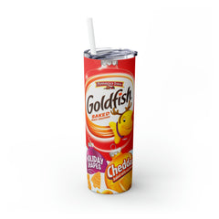 Pepperidge Farm Goldfish Holiday Shapes Cheddar Crackers Tumbler with Straw