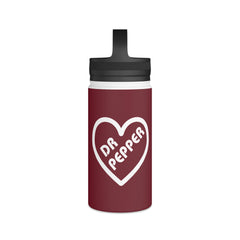 Dr Pepper Lovers Stainless Steel Water Bottle, Handle Lid