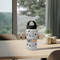Personalized Name with Halloween Stainless Steel Water Bottle, Handle Lid #4