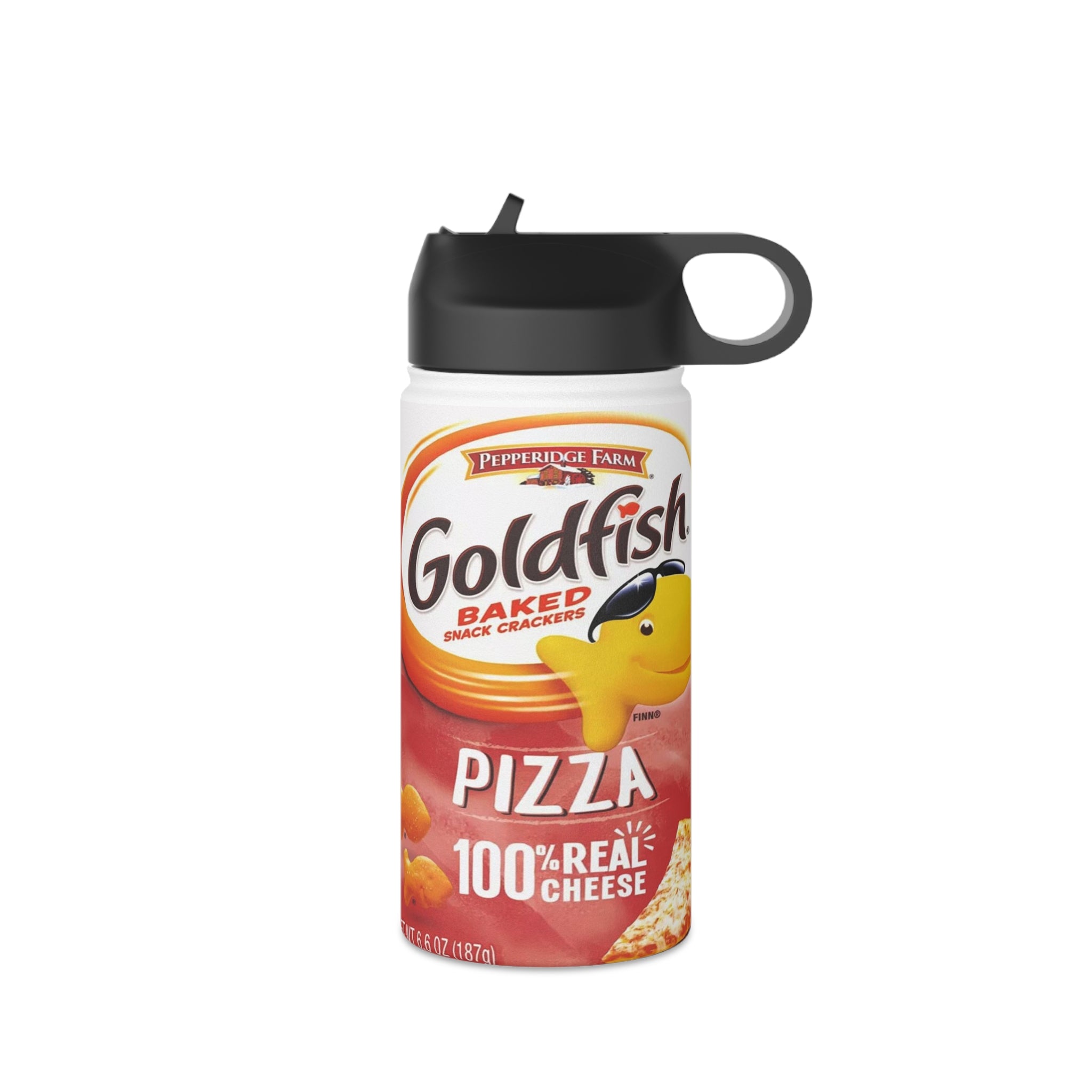 Goldfish baked pizza Stainless Steel Water Bottle, Standard Lid