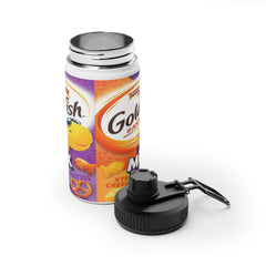 Goldfish Crackers Mix with Xtra Cheddar and Pretzel Stainless Steel Water Bottle, Sports Lid