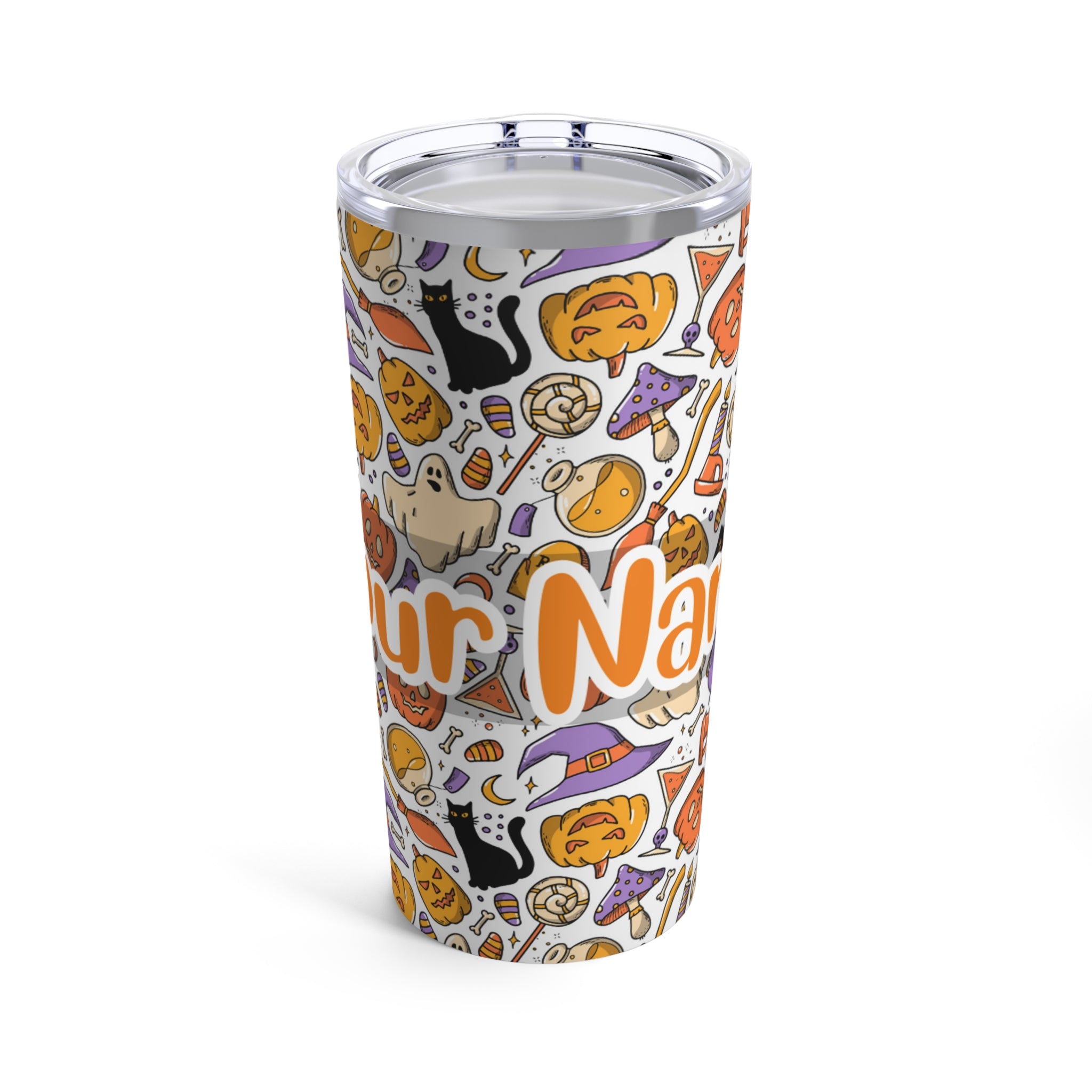 Personalized Name with Halloween Skinny Tumbler 20oz #6