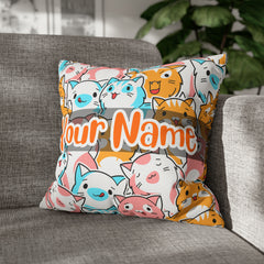 Cat Pillow personalized Pillow with Your name #2 Pillow Case