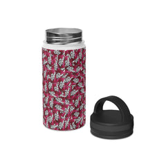 Dr Pepper canned Pattern Stainless Steel Water Bottle, Handle Lid