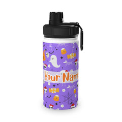Personalized Name with Halloween Stainless Steel Water Bottle, Sports Lid (Ver.6)