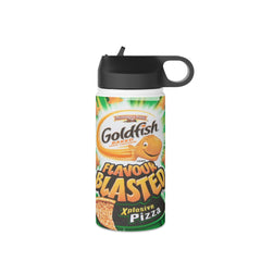 Goldfish Flavour Blasted Explosive Pizza Crackers Stainless Steel Water Bottle, Standard Lid