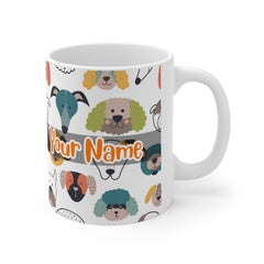 Personalized Name with Cute Dog Collections Ceramic Mug (Ver.5)