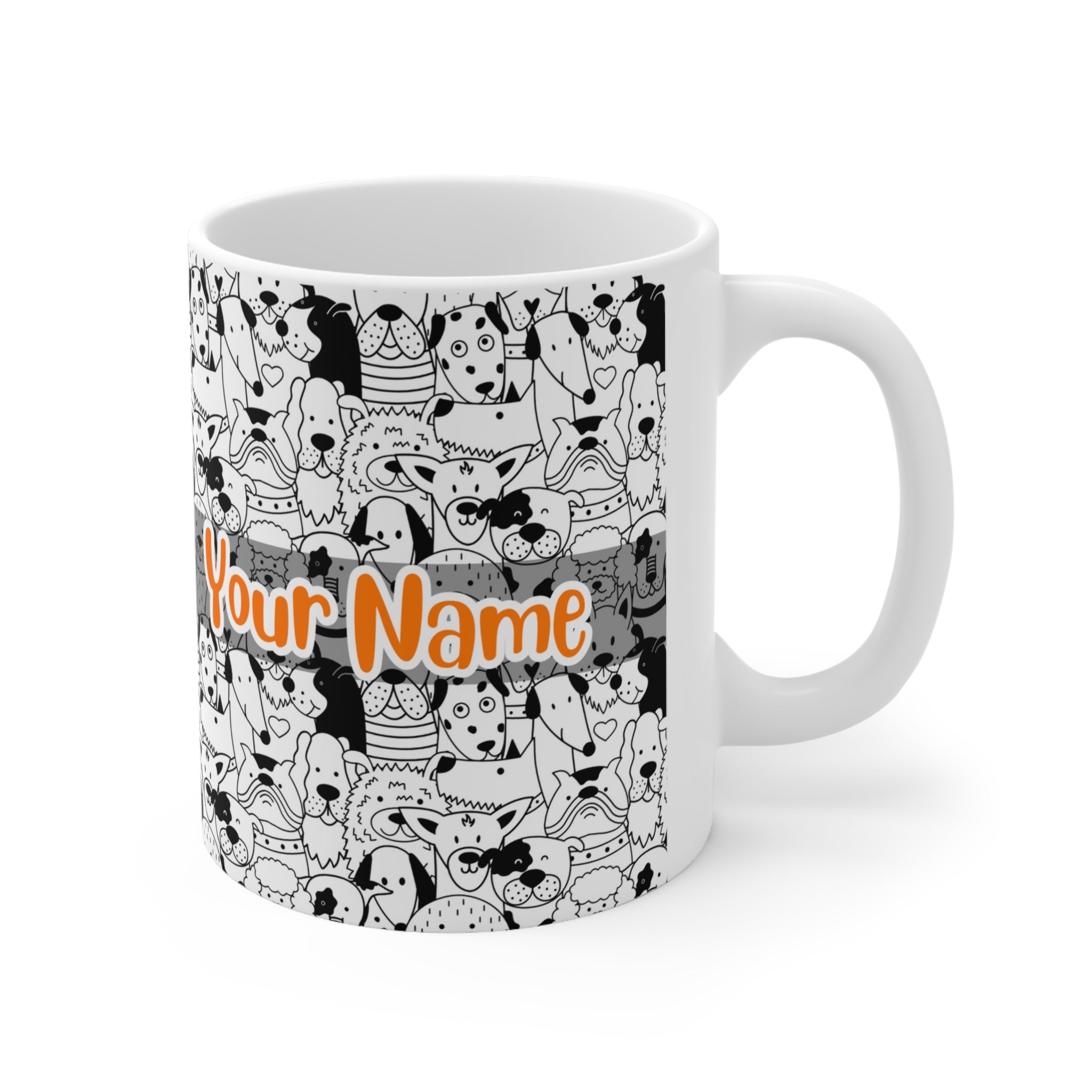 Personalized Name with Cute Dog Collections Ceramic Mug (Ver.3)