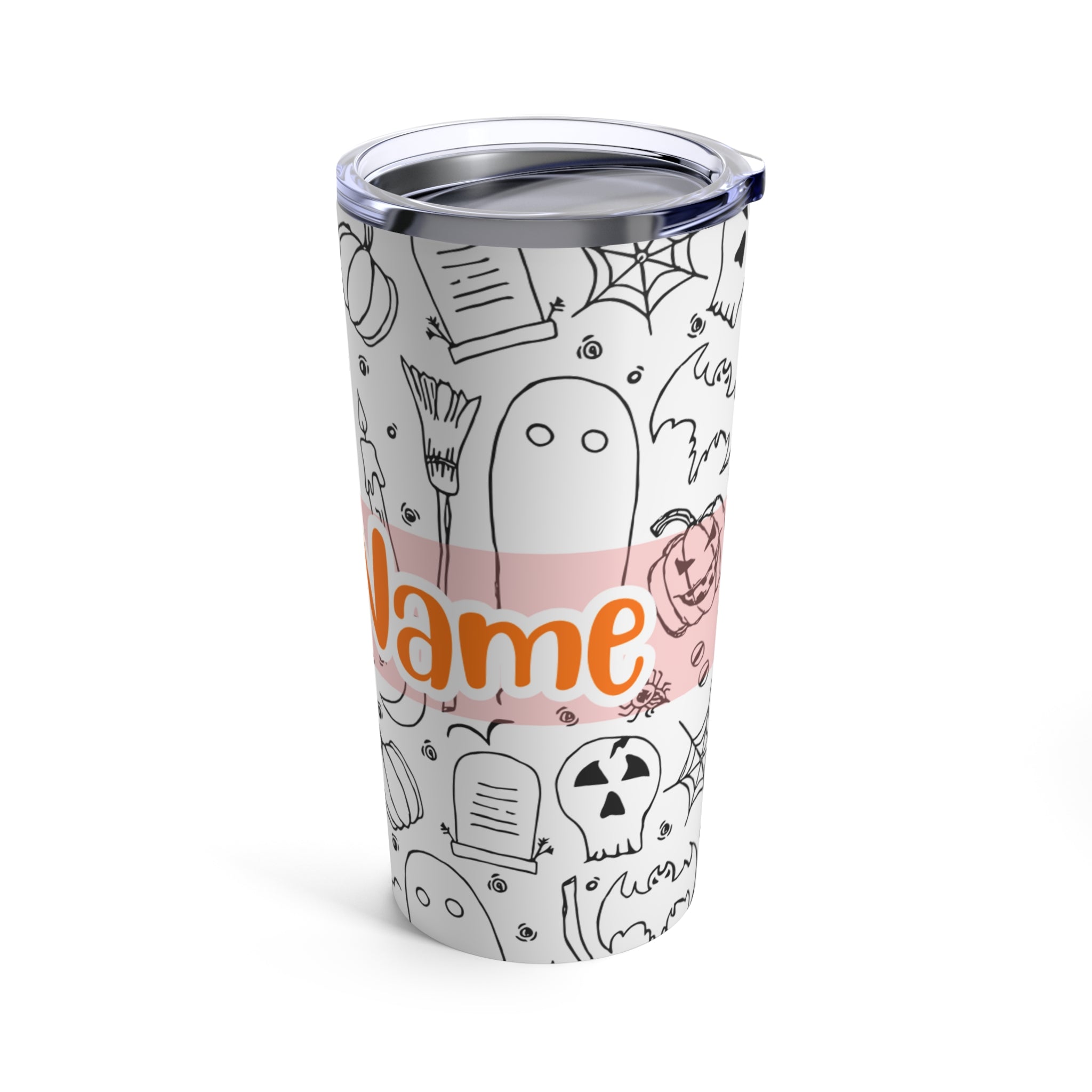 Personalized Name with Halloween Skinny Tumbler 20oz (Ver.1)