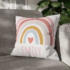 Boho Rainbow Personalized Pillow with Your name #4 Custom Name Rainbow Pillow Case