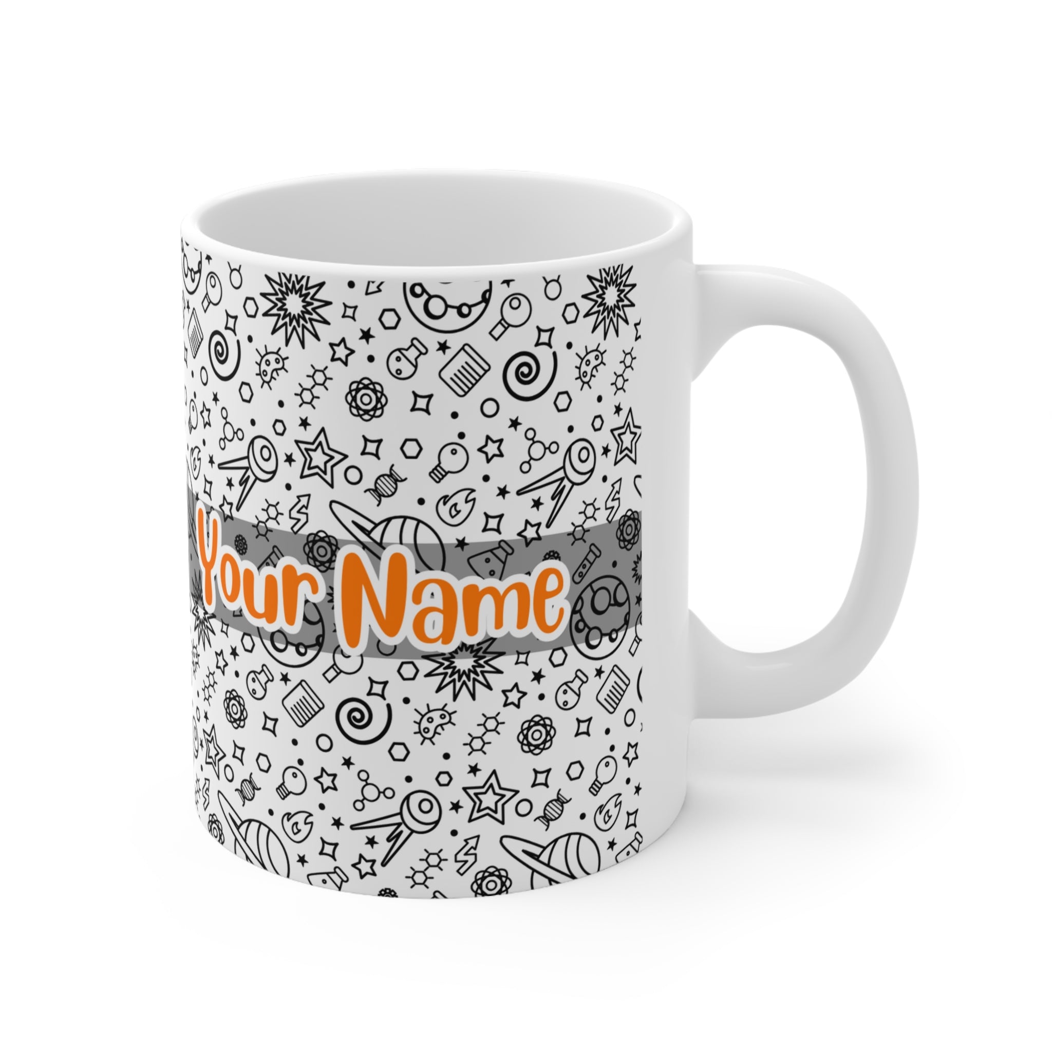 Personalized Name with Funny Space Ceramic Mug (Ver.2)