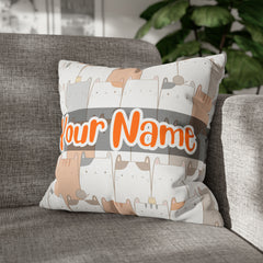 Cat Pillow personalized Pillow with Your name #6 Pillow Case