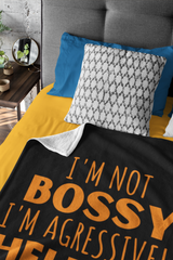 I Am Not Bossy I Am Aggressively Helpful Blanket, Mothers Day Gift, Mothers Day Funny, Mom Blanket Sayings, Sarcastic Blanket