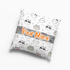 Cat Pillow personalized Pillow with Your name #8 Pillow Case
