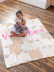 Cute Cats #2 Custom Blanket with Name - Personalized Blanket