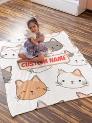 Cats #4 Custom Blanket with Name - Personalized Blanket