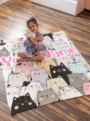 Cute Cats #5 Custom Blanket with Name - Personalized Blanket