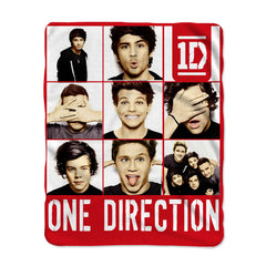 1D One Direction Funny Face Collage Blanket