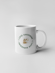 Artsy Green Gardening Illustration & Quote Ceramic Coffee Mugs
